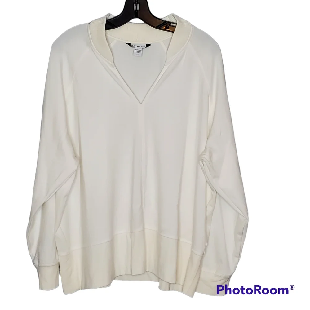 Athleta eastbound sweatshirt pullover‎ in magnolia white plus size 2x soft luxe